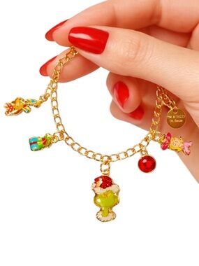 Dr. Seuss The Grinch Charm Bracelet | Holiday Jewelry Max & Cindy Lou Who
C3
